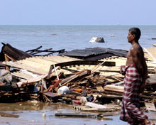 O Sri Lanka foi um dos países mais atingidos pelo tsunami que arrasou a região do Oceano Índico em dezembro de 2004.  Foto: AFP