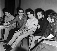 Claude Lelouch, Jean-Luc Godard, François Truffaut, Louis Malle e Roman Polanski defendem em Cannes o fechamento do festival, em apoio ao movimento estudantil.Foto: Tourte/StillsGamma