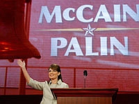 Sarah Palin discursa na convenção republicana.  Foto: Reuters