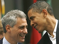 O presidente eleito, Barack Obama, indicou o também senador democrata Rahm Emanuel (à esq.), como seu futuro chefe de gabinete. Foto: Reuters 