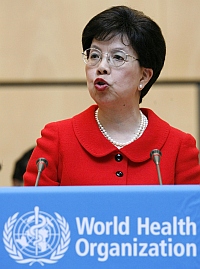 A diretora-geral da OMS, Margareth Chan, durante discurso na abertura da Assembleia Geral da Organização, em Genebra. Foto: Reuters