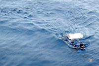 Mergulhador brasileiro busca peças do avião da Air France, nesta quarta-feira, 17 de junho de 2009.  Foto : Reuters