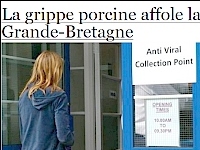 Manchete no site do "Libération" diz que a gripe A provoca uma corrida aos prontos-socorros no Reino Unido.  Foto: Reuters