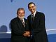 O presidente Lula é recebido em Pittsburgh por seu colega Barack Obama.Foto: Reuters