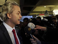 O lider do partido de extrema direita (o PVV), o deputado Geert Wilders. Foto: AFP/ Marcel Antonisse