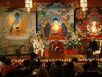 西藏流亡精神领袖达赖喇嘛2008年3月29日在新德里的一次记者会上接受提问。路透社