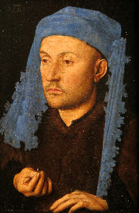 Jan van Eyck: "Mann mit der blauen Sendelbinde", ca 1430.© Musée National Brukenthal, Sibiu