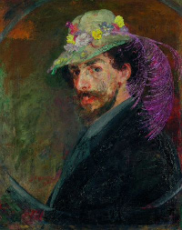 James Ensor: "Autoportrait au chapeau fleuri", 1883/1888 - Ostende, Kunstmuseum aan Zee © ADAGP, Paris 2009, Foto: Daniel Kievith