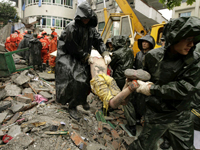 Almost 1,000 pupils and teachers were killed after the quake hit this college in Dujiangyan in Sichuan.( Photo : Reuters )