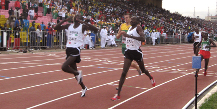 Kenyan runners take gold and silver the 3,000 metres steeplechase.(Photo: Daniel Brown)