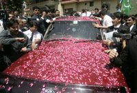 Chaudhry leaves his residence on Saturday(Photo: Reuters)