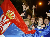 Pro-Europe voters in Belgrade claim victory.
( Photo : AFP )