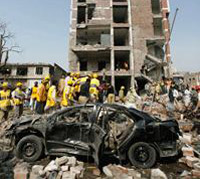 The offices of Federal Investigation Agency (FIA) after a bomb attack in Lahore 11 March, 2008.(Photo: Reuters)