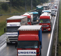 French truckers clog highways around Bordeaux.(Photo: Reuters)
