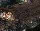 The vigil on a street leading to the US embassy and the presidential Blue House in central Seoul (Photo: Reuters)