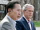 US President George Bush and his counterpart Lee Myung-bak at Camp David(Photo : Reuters)