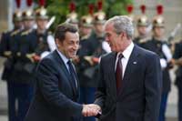  Sarkozy and Bush meet at the Elysee Palace (Photo: Reuters)