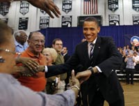 Barack Obama in Michigan, 2 June 2008(Photo: Reuters)