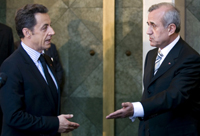  Sarkozy with Lebanese President Sleiman at Beirut airport
