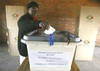 A voter casts a ballot in Harare(Photo: Reuters)