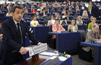 Sarkozy addresses the European parliament (Photo: Reuters)