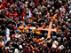 Pilgrims in Sydney carry a cross for World Youth Day.Photo: Reuters