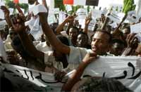 Protesters against the ICC arrest warrant, in Khartoum(Photo: Reuters)