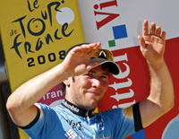 Mark Cavendish on the podium(Photo: Reuters)