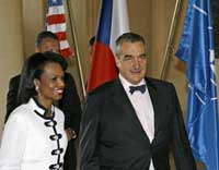 US Secretary of State Condoleezza Rice with Czech Minister of Foreign Affairs Karel Schwarzenberg  (Credit: Reuters)