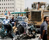 The aftermath of the attack in Jerusalem. 2 July