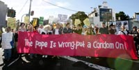 Activists in Sydney protest against pope visit(Credit: Reuters)