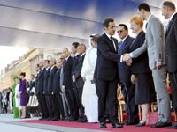 France's President Nicolas Sarkozy greets Syria's President Bashar Al-Assad(Credit: Reuters)