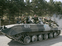 A Russian armoured vehicle in the Georgia town of Gori.(Photo: Reuters)