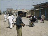 A policeman guards the site of Tuesday's suicide bombing.(Photo: Reuters)