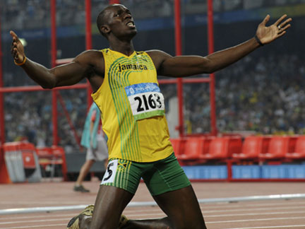 Usain Bolt celebrates (Photo: Reuters)