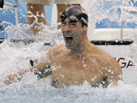 Michael Phelps after winning his 7th gold medal.(Photo: Reuters)