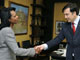 U.S. Secretary of State Condoleezza Rice (L) and Georgia's President Mikheil Saakashvili 