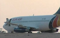 The Boeing 737 on the tarmac at Kufra(Photo: Reuters)