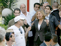Tzipi Livni arrives at a polling station in Tel Aviv.(Photo: Reuters)
