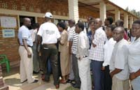 Voters on first day of legislative elections, Kigali, 15 September 2008photo: Reuters