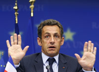 Sarkozy in Brussels Monday(Photo: Reuters)