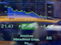 Stock prices through the window of the Nasdaq MarketSite in New York, September 15, 2008. Photo: Reuters