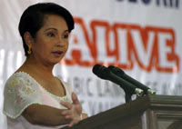 Gloria Macapagal Arroyo in Manila Tuesday(Photo: Reuters:Palace Handout)
