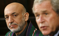 Afghan President Hamid Karzai with US President george Bush in Washington on Friday(Photo: Reuters)