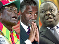Robert Mugabe (l), Thabo Mbeki (c) and Morgan Tsvangirai(Photos: AFP/Reuters)