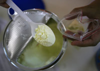 Testing milk powder for melamine contamination(Credit: Reuters)