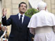  President Sarkozy welcoming Pope Benedict XVI in the courtyard of the Elysee Palace