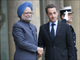 Nicolas Sarkozy and Manmohan Singh at the Elysée.(Photo: Reuters)