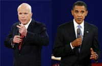 McCain (left) and Obama (right) at the debate(Photo: Reuters. Montage: RFI)
