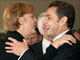 French President Nicolas Sarkozy (r) with German Chancellor Angela Merkel on Saturday(Photo: Reuters)